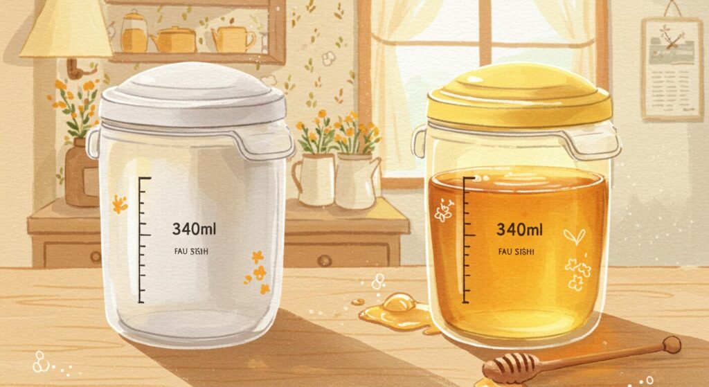 ダイソーの人気はちみつポットの容量と使い勝手
